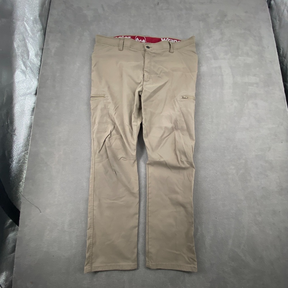 Wrangler Utility Hiking Pants Mens 42x30 Beige Nylon Stretch Casual Straight Leg